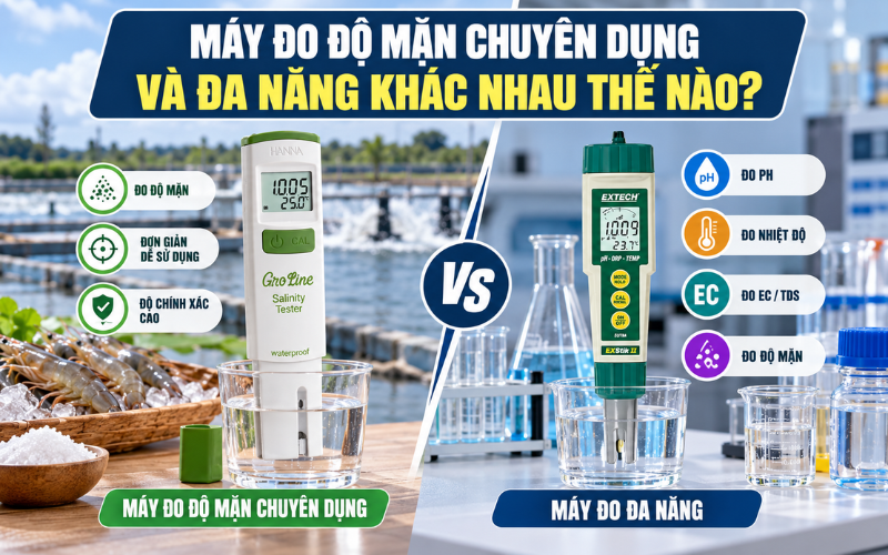 Máy đo độ mặn chuyên dụng và đa năng khác nhau thế nào