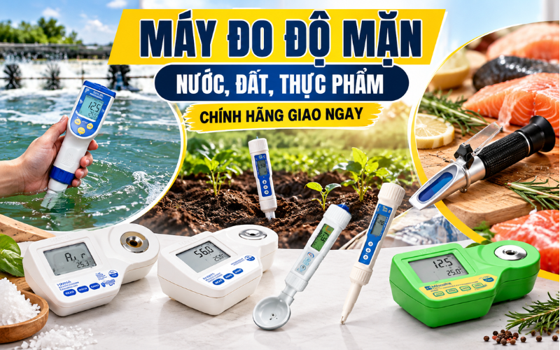 Máy Đo Độ Mặn Nước, Đất, Thực Phẩm Chính Hãng Giao Ngay