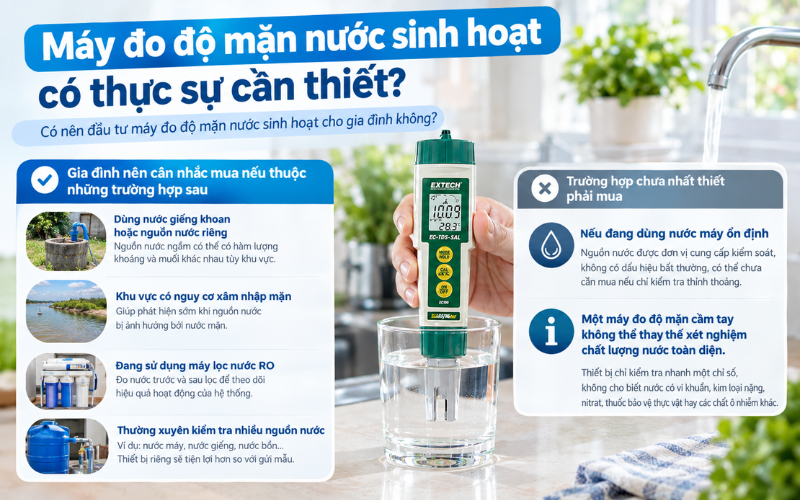 Máy đo độ mặn nước sinh hoạt có thực sự cần thiết