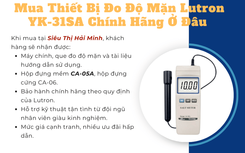 Địa chỉ mua thiết bị đo độ mặn Lutron YK-31SA chính hãng ở đâu