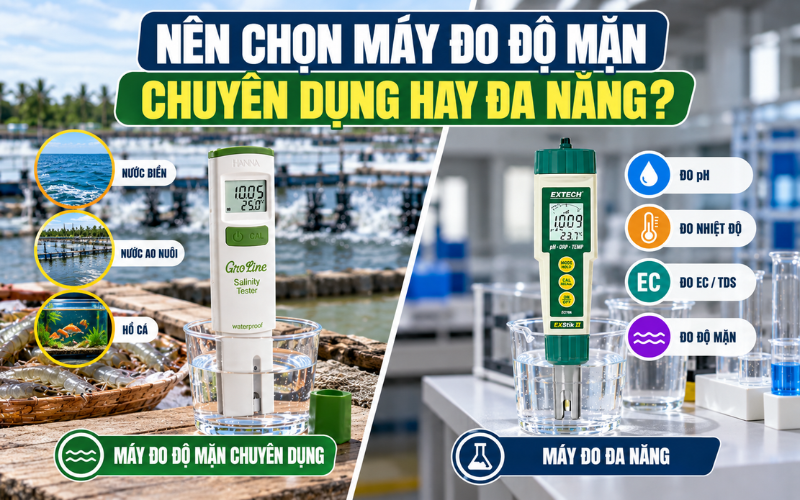 Nên chọn máy đo độ mặn chuyên dụng hay đa năng?