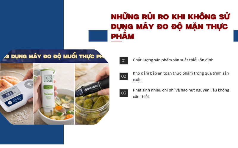 Những rủi ro khi không sử dụng máy đo độ mặn thực phẩm