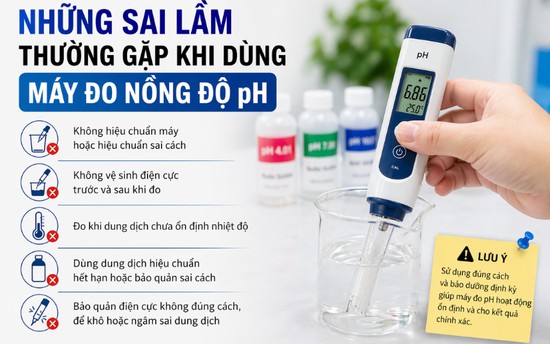 Những sai lầm thường gặp khi dùng máy đo nồng độ ph