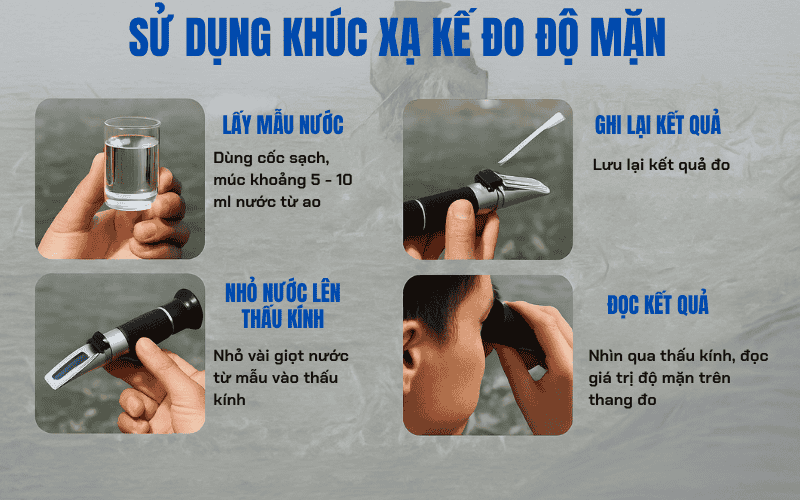 Sử dụng khúc xạ kế đo độ mặn