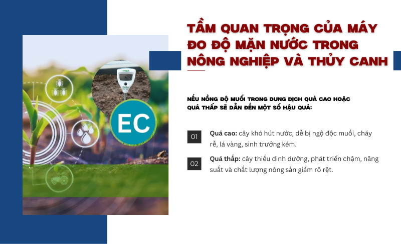 Tầm quan trọng của máy đo độ mặn nước trong nông nghiệp và thủy canh
