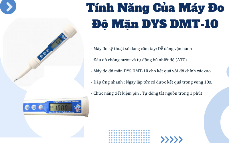 Tính năng của thiết bị đo độ mặn DYS DMT-10