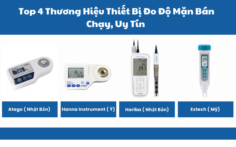 Top 4 thương hiệu thiết bị đo độ mặn bán chạy, uy tín hiện nay