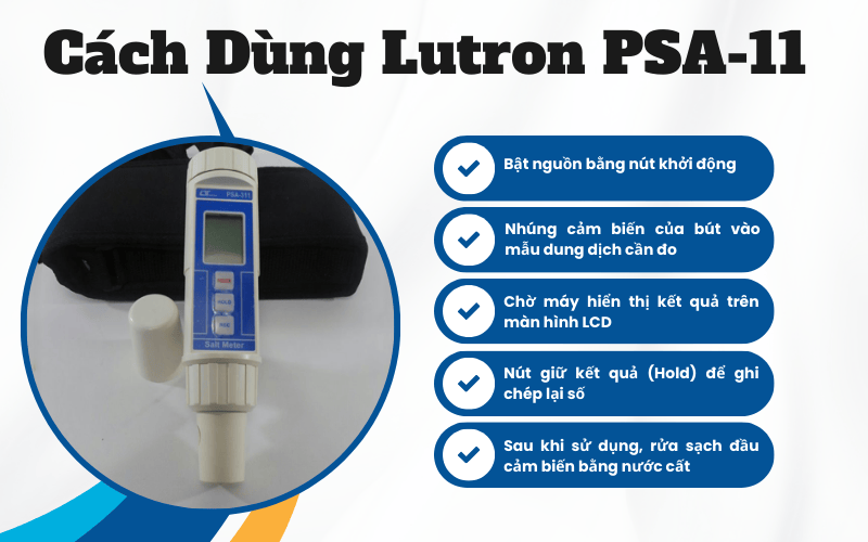 Thiết bị đo độ mặn Lutron PSA-11 được sử dụng như thế nào?