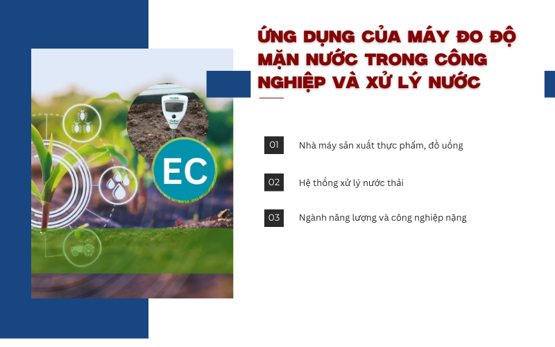 Ứng dụng của máy đo độ mặn nước trong công nghiệp và xử lý nước