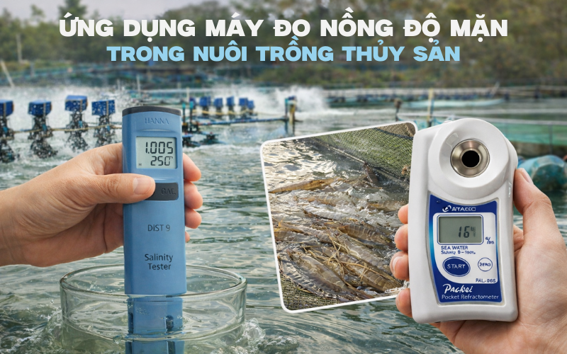 Ứng dụng máy đo nồng độ mặn trong nuôi trồng thủy sản
