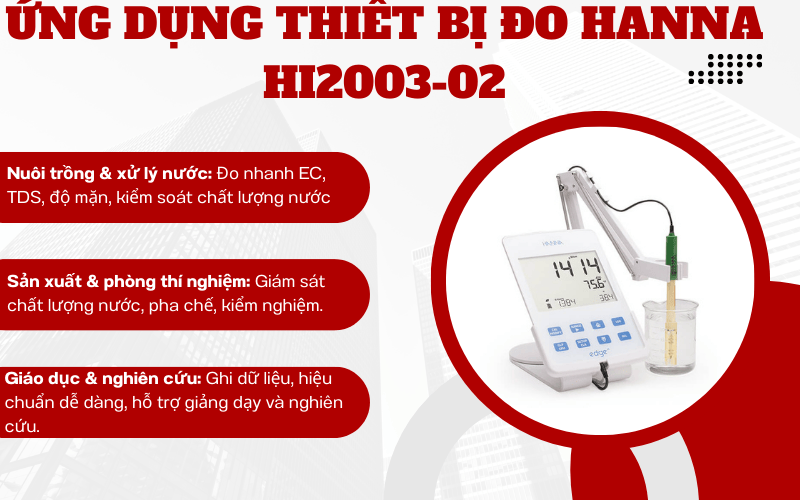Ứng dụng thiết bị đo Hanna HI2003-02