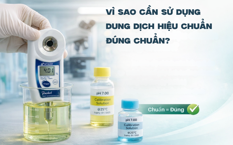 Vì sao cần sử dụng dung dịch hiệu chuẩn đúng chuẩn?