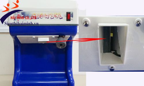 Vị trí ra đá của máy bào đá sau khi đã được bào mịn