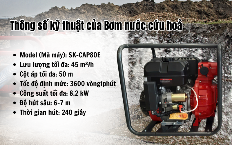 Bơm nước cứu hoả Super Z-Kubota  SK-CAP80E