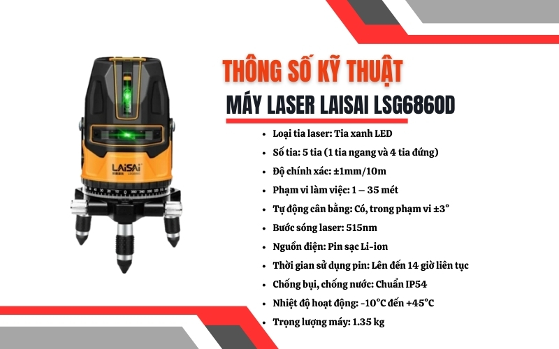 Thông số kỹ thuật máy Laser Laisai LSG6860D
