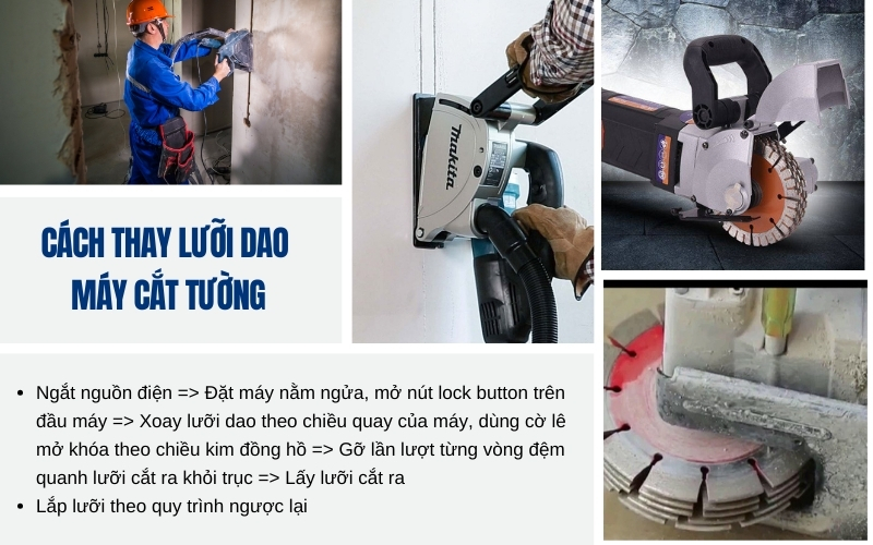 Cách thay lưỡi dao máy cắt tường