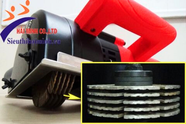 Máy cắt rãnh tường Yamafuji 125-5 có 5 lưỡi cắt