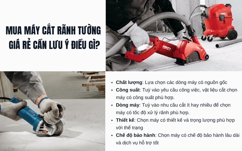 Mua máy cắt rãnh tường giá rẻ cần lưu ý điều gì