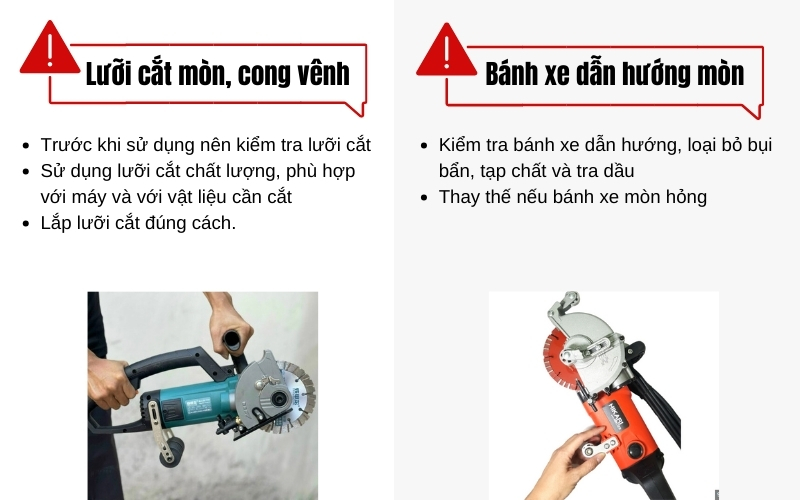 cách khắc phục máy cắt rãnh tường cắt lệch