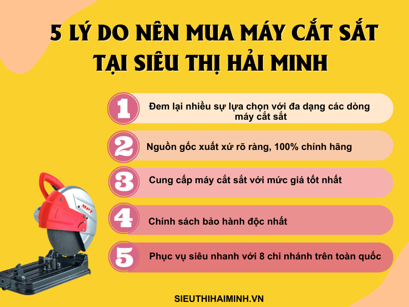 Nên mua máy cắt sắt công nghiệp tại Hải Minh để được hỗ trợ tốt nhất