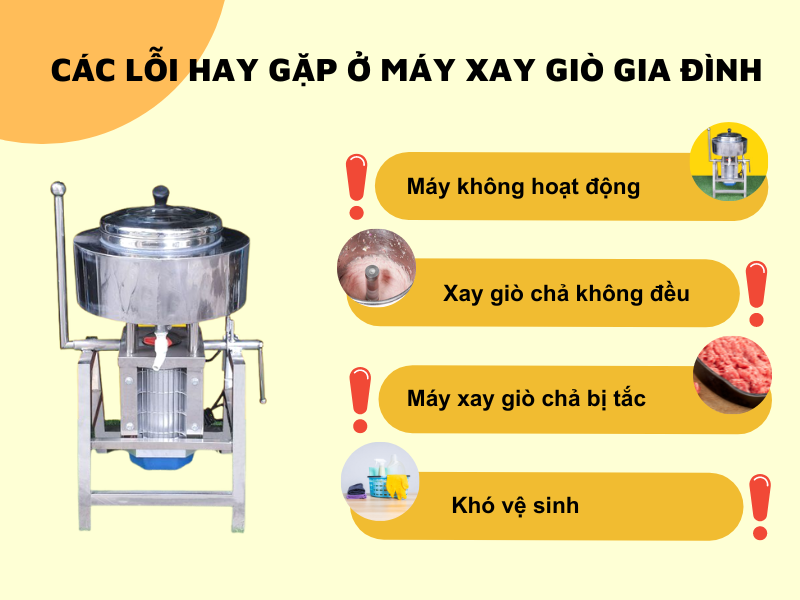 Các lỗi hay gặp ở máy xay giò gia đình