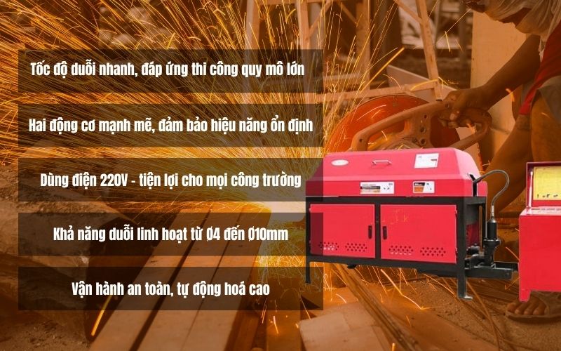 Đặc tính nổi bật của máy cắt duỗi tự động 1 pha GT4-12/220V