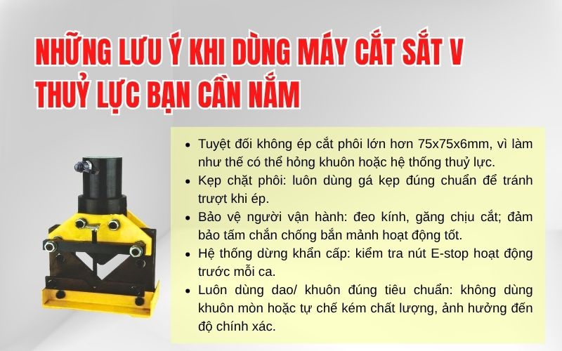 Những lưu ý khi dùng máy cắt sắt V thuỷ lực bạn cần nắm
