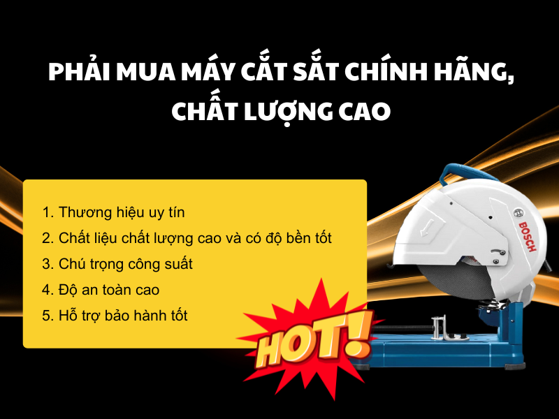 Phải mua máy cắt sắt chính hãng, chất lượng cao