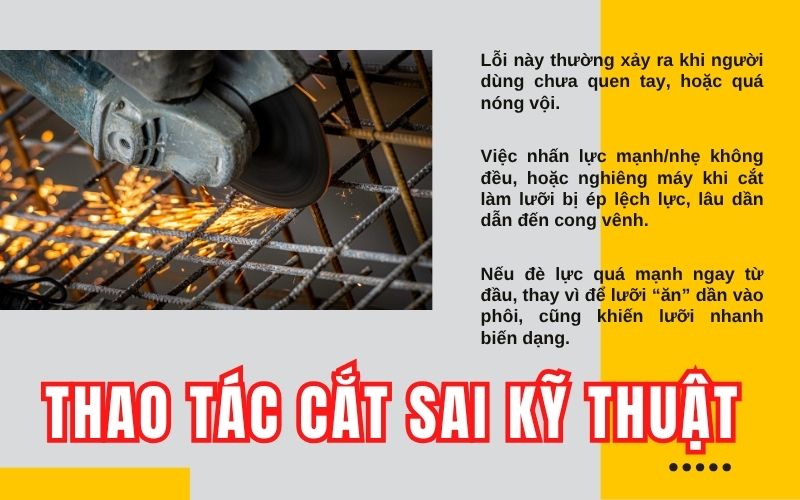 Thao tác cắt sai kỹ thuật
