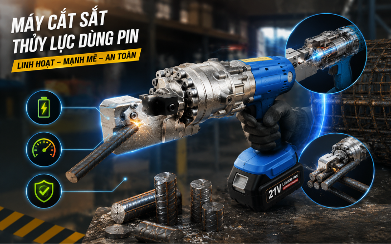  Tìm hiểu về máy cắt sắt thủy lực dùng pin