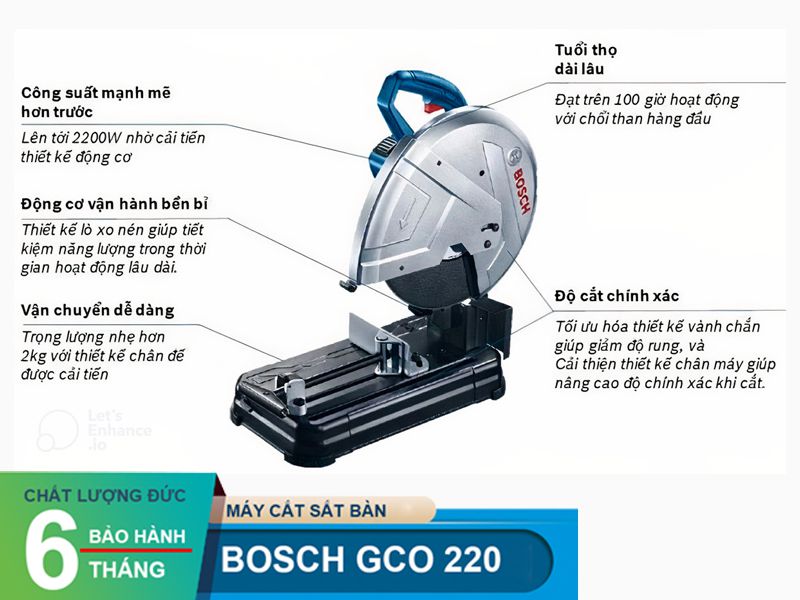 cấu tạo máy cắt sắt Bosch GCO 220