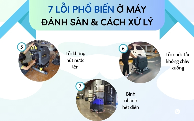 7 lỗi phổ biến ở máy đánh sàn & cách xử lý