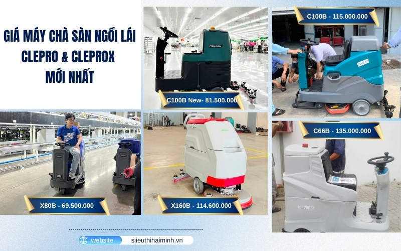Bảng giá máy chà sàn ngồi lái Clepro & CleproX mới nhất