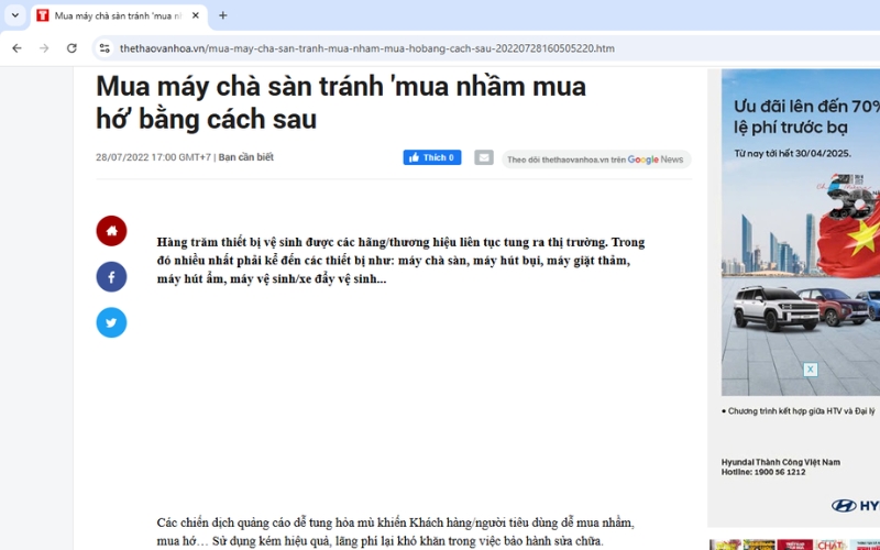 Báo Thể Thao và Văn Hóa|Máy Chà Sàn Tránh 