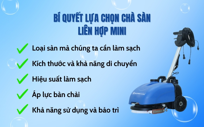 Bí quyết lựa chọn chà sàn liên hợp mini