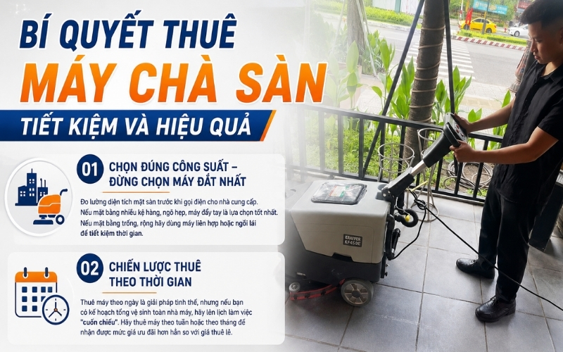 Bí quyết thuê máy chà sàn tiết kiệm và hiệu quả