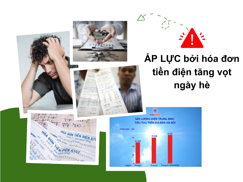 áp lực bởi hoá đơn tiền điện tăng vọt ngày hè