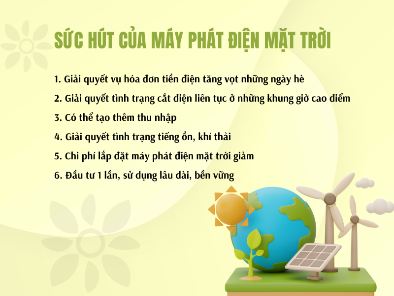 sức hút của máy phát điện mặt trời
