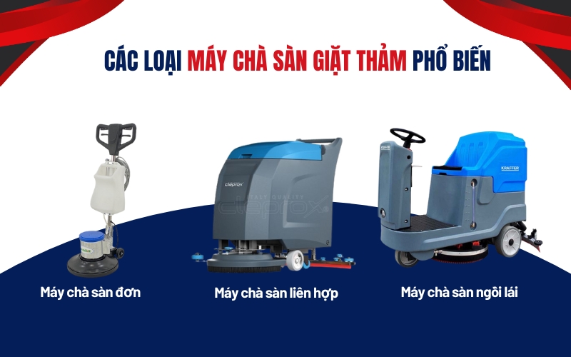 Các loại máy chà sàn giặt thảm phổ biến