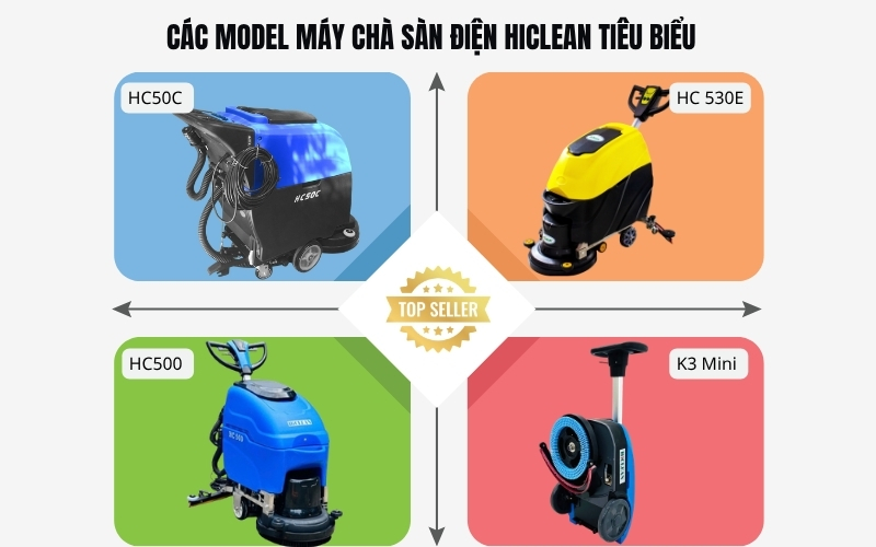 Các model máy chà sàn điện HiClean tiêu biểu