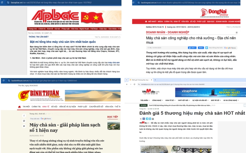 Các trang báo nói gì về máy chà sàn Hải Minh