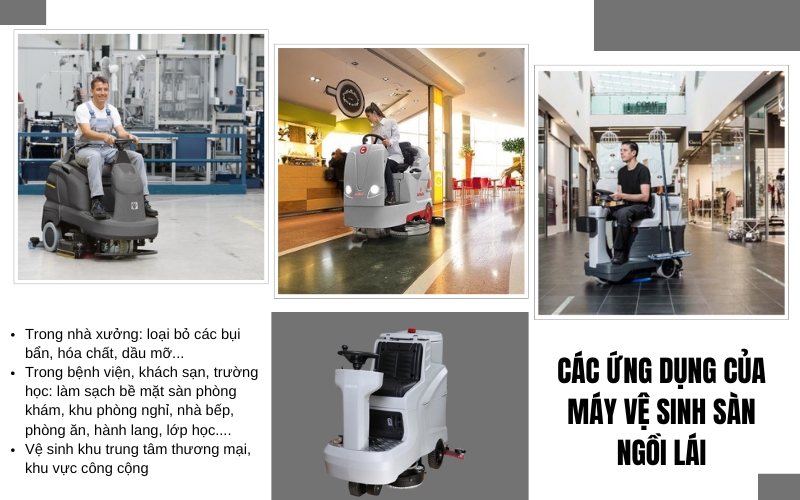 Các ứng dụng của máy vệ sinh sàn ngồi lái