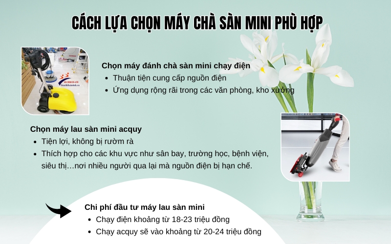 Cách lựa chọn máy chà sàn mini phù hợp