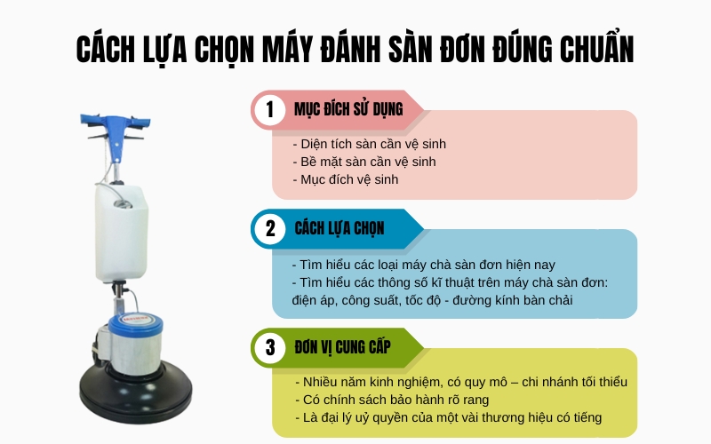 Cách lựa chọn máy đánh sàn đơn đúng chuẩn