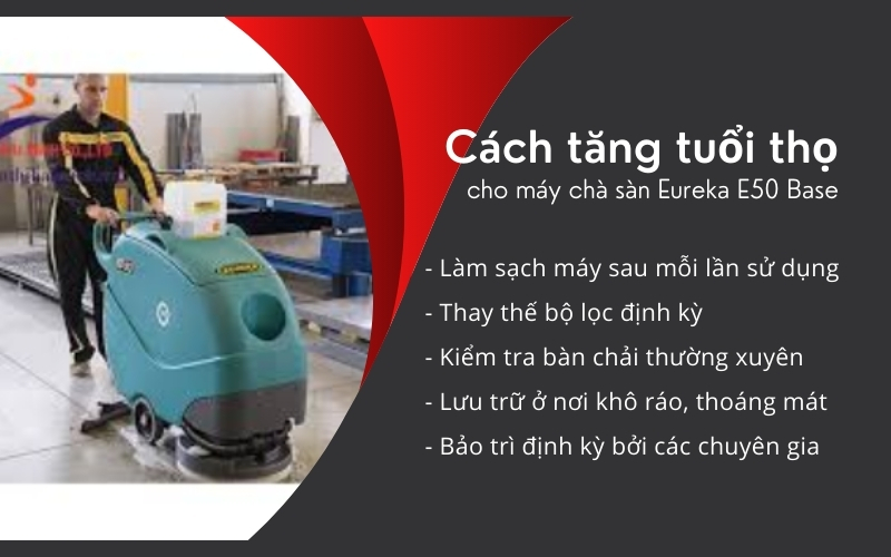 Cách tăng tuổi thọ cho máy chà sàn Eureka E50 Base