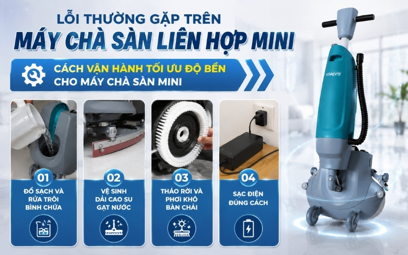 Cách vận hành tối ưu độ bền cho máy chà sàn mini