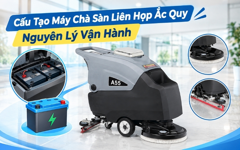 Cấu Tạo Máy Chà Sàn Liên Hợp Ắc Quy Nguyên Lý Vận Hành