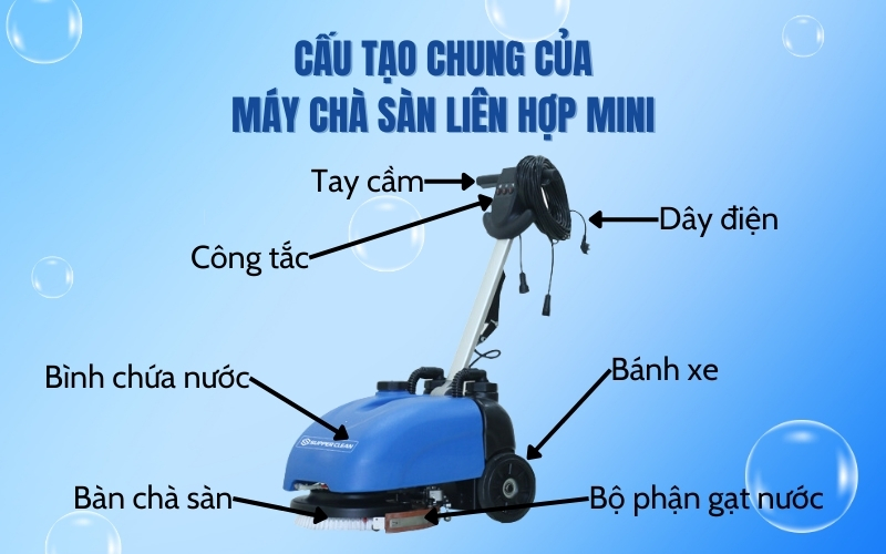 Cấu tạo chung của máy chà sàn liên hợp mini