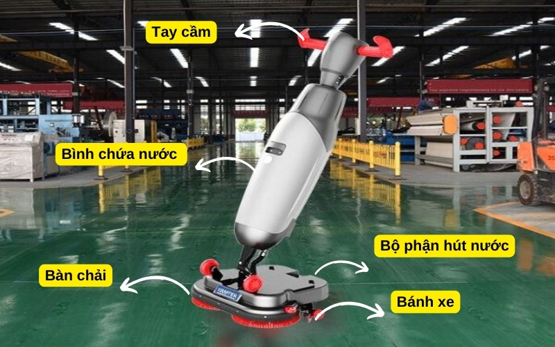 Cấu tạo của máy đánh sàn liên hợp mini