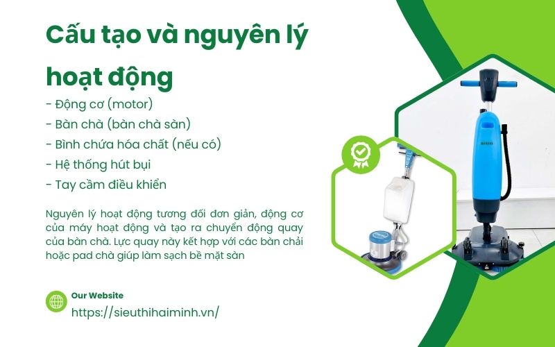 Cấu tạo và nguyên lý hoạt động của máy đánh sàn